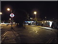 TQ1792 : Stanmore Station forecourt at night by Malc McDonald