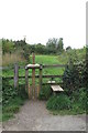 Stile on the path through Annwell Woods