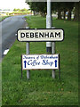 Debenham Village Name sign on Gracechurch Street