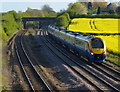 Train heading north towards Syston station