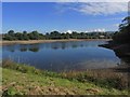 Low water level on Sutton Reservoir near Sutton Lane Ends