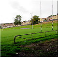 Rugby posts, Recreation Ground grandstand, Blaenavon