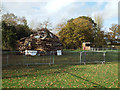 The bonfire is ready for tonight, Wythall Park, Silver Street, Wythall