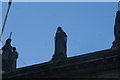 TQ3381 : View of a female statuette on the roof of the Gibson Hall by Robert Lamb