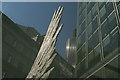 View of the feather sculpture from Threadneedle Street