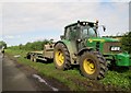 Tractor  and  low  loader  on  Drain  Lane