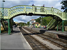 SY9682 : The footbridge at Corfe Castle station by Marathon