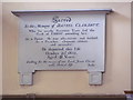 Memorial to Daniel Clarabut, New Mill Baptist Church