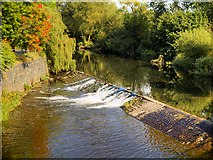 SD7910 : River Irwell, Weir at Bury Bridge by David Dixon