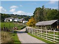 View towards the farmhouse and outbuildings, Greenmeadow Farm