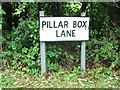 Vintage street nameplate, Pillar Box Lane, Seal Chart