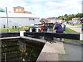 Narrowboat in Diglis Top Lock, Worcester