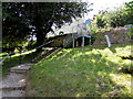 Steep exit from Holy Trinity churchyard, Brimscombe