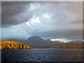 Cailleach Head, Sail Mhor and the settlement of Badluachrach from the Stornoway ferry