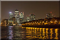 Apartments along the South Bank of The River Thames at Night