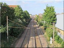 TQ3092 : Railway lines south of Palmers Green station by Mike Quinn