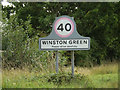 Winston Green Village Name sign on Debenham Road