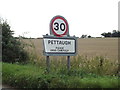 Pettaugh Village Name sign on Debenham Road