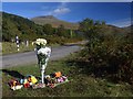 NM5028 : Floral tributes at Mull Rally 2015 by Patrick Mackie