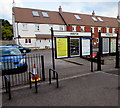 Information boards at Crediton railway station