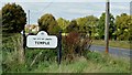 Name sign, The Temple near Carryduff (October 2015)