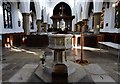 Diss: St. Mary the Virgin Church: The Victorian font and nave
