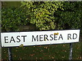 TM0214 : East Mersea Road sign by Geographer
