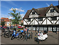 Black & White Building with Bikes