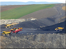 NZ2377 : Big boys toys at Shotton Surface Mine by Oliver Dixon