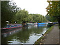 Narrow boats on the Paddington Branch of the Grand Union Canal at Perivale