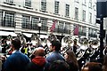 View of the Ohio State Band turning around on Regent Street