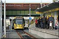 Metrolink tram arriving at East Didsbury