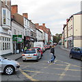 Queueing traffic in central Welshpool