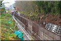 NT4528 : Flood defence wall construction, Philiphaugh mill lade by Jim Barton