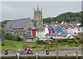 Housing and church in Aberaeron, Ceredigion