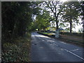 Bus stop and shelter on Bywell Lane (A609)