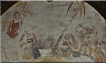 TM1058 : Earl Stonham: St. Mary's Church: The wall painting above the arch into the crossing by Michael Garlick