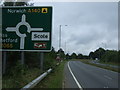 Approaching a roundabout on the A140