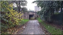 SJ8199 : Path to underpass near Pendleton Police Station by Bradley Michael