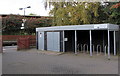 SJ7009 : Covered cycle racks outside Telford Central railway station by Jaggery