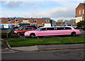 Pink stretch limo in Castlefields, Shrewsbury