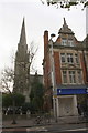 View of Halifax Building Society and Catholic Church, The Mall