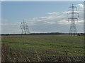 Power lines on the north bank of the River Foss