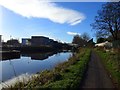 Approaching the Southbank Marina bridge on the Forth & Clyde Canal