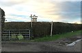 Halmer End: farm track and public footpath