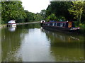 Boats moored along the Grand Union Canal