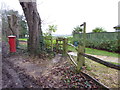 Footpath leaves Tortington Lane in north easterly direction