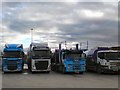 SJ6684 : Lorries at Lymm by Gerald England
