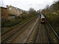 The railway lines near Putney station