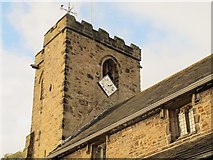 SD7336 : Whalley parish church: tower and clock by Stephen Craven